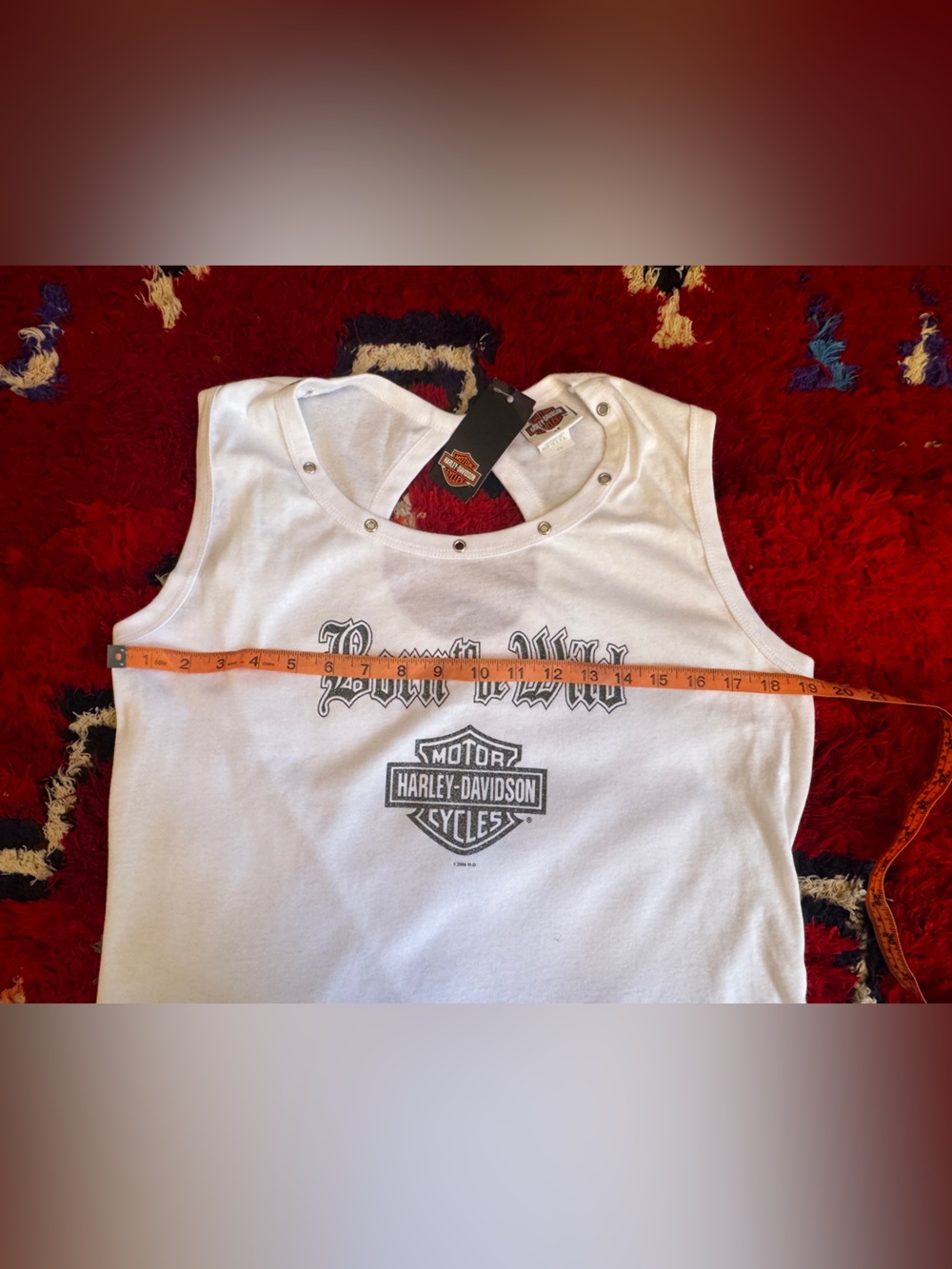 Deadstock NWT Harley Davidson Born To Be Wild Glitter Graphic Tank Sz 2x - Picture 10 of 10